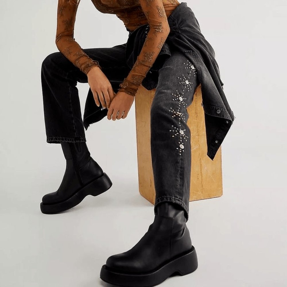 Free People Cooper Studded Boyfriend Jeans
